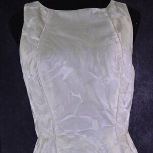 Sleeveless White Jacquard Dress (Aidan Mattox)  with Pockets